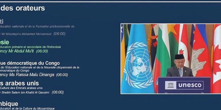 Mendikdasmen Gunakan Bahasa Indonesia di Sidang Umum UNESCO, Bangga!
