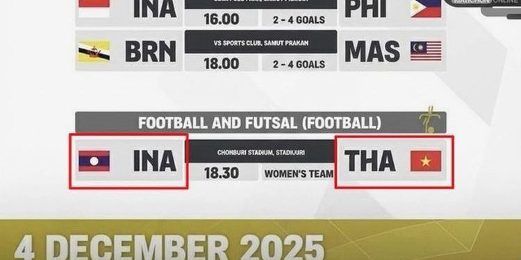 Bendera Indonesia Tertukar dengan Laos di Situs SEA Games 2025!