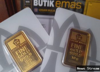 Harga emas Antam turun Rp 24.000, jadi Rp 2.997.000 per gram