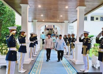 Momen pertemuan Prabowo dengan Jokowi di acara halal bihalal di istana