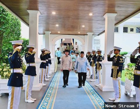 Momen pertemuan Prabowo dengan Jokowi di acara halal bihalal di istana