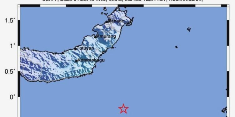 Gempa magnitudo 5,7 guncang Tutuyan, Sulawesi Utara